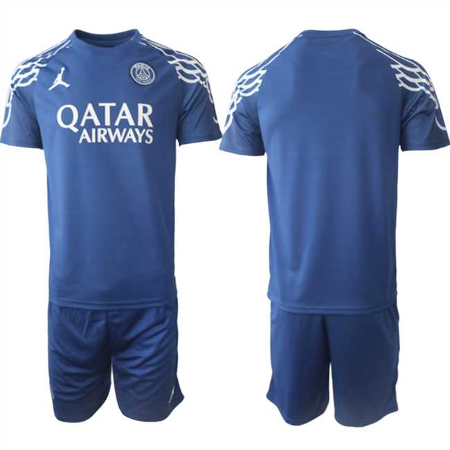 Mens Paris Saint-Germain Custom 2025 Navy Home Soccer Jersey Suit->->Custom Jersey