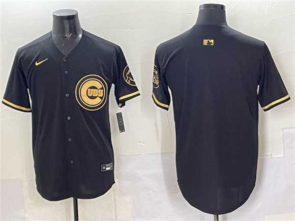 Men%27s Chicago Cubs Blank Black Gold Limited Stitched Jersey->chicago cubs->MLB Jersey