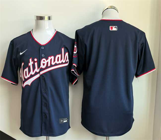 Mens Washington Nationals Blank Navy Stitched Jersey->washington nationals->MLB Jersey