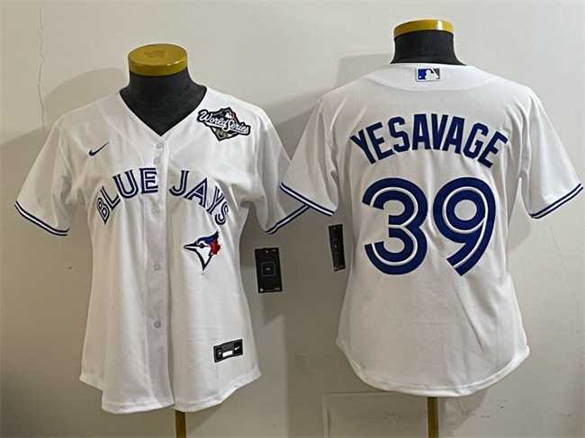 Womens Toronto Blue Jays #39 Trey Yesavage White 2025 World Series Home Cool Base Stitched Jersey(Run Small)->mlb womens jerseys->MLB Jersey