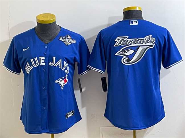 Womens Toronto Blue Jays Team Big Logo Royal 2025 World Series Cool Base Stitched Jersey(Run Small)->mlb womens jerseys->MLB Jersey