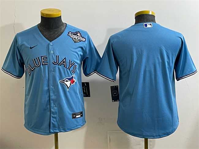 Youth Toronto Blue Jays Blank Blue 2025 World Series Cool Base Stitched Jersey->mlb youth jerseys->MLB Jersey