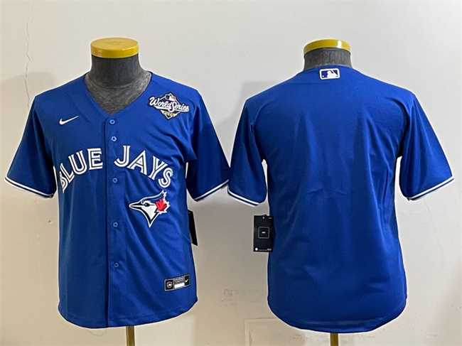 Youth Toronto Blue Jays Blank Royal 2025 World Series Cool Base Stitched Jersey->mlb youth jerseys->MLB Jersey