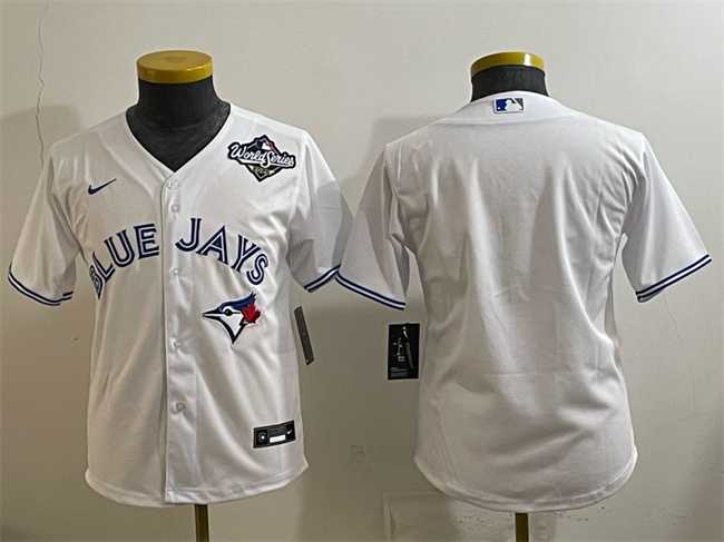 Youth Toronto Blue Jays Blank White 2025 World Series Cool Base Stitched Jersey->mlb youth jerseys->MLB Jersey