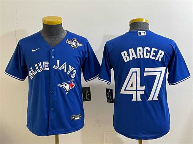 Youth Toronto Blue Jays #47 Addison Barger Royal 2025 World Series Cool Base Stitched Jersey->mlb youth jerseys->MLB Jersey