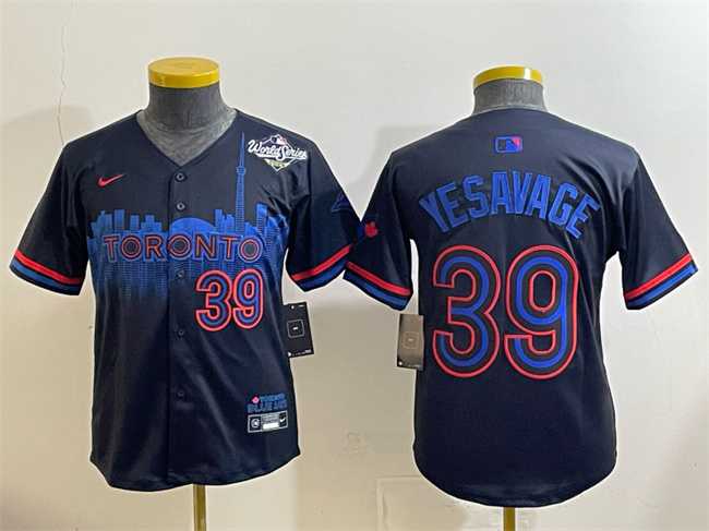 Youth Toronto Blue Jays #39 Trey Yesavage Navy 2025 World Series City Connect Limited Stitched Jersey->mlb youth jerseys->MLB Jersey