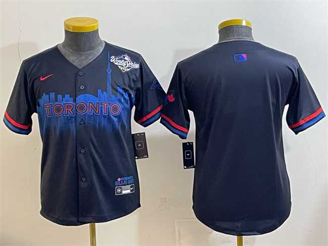 Youth Toronto Blue Jays Blank Navy 2025 World Series City Connect Limited Stitched Jersey->mlb youth jerseys->MLB Jersey