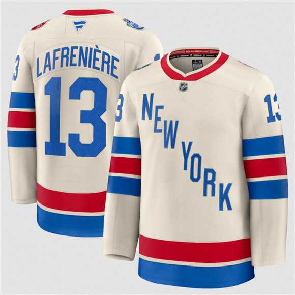 Mens New York Rangers #13 Alexis Lafreniere Cream 2026 Winter Classic Stitched Hockey Jersey Dzhi->new york rangers->NHL Jersey