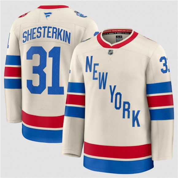 Mens New York Rangers #31 Igor Shesterkin Cream 2026 Winter Classic Stitched Hockey Jersey Dzhi->new york rangers->NHL Jersey
