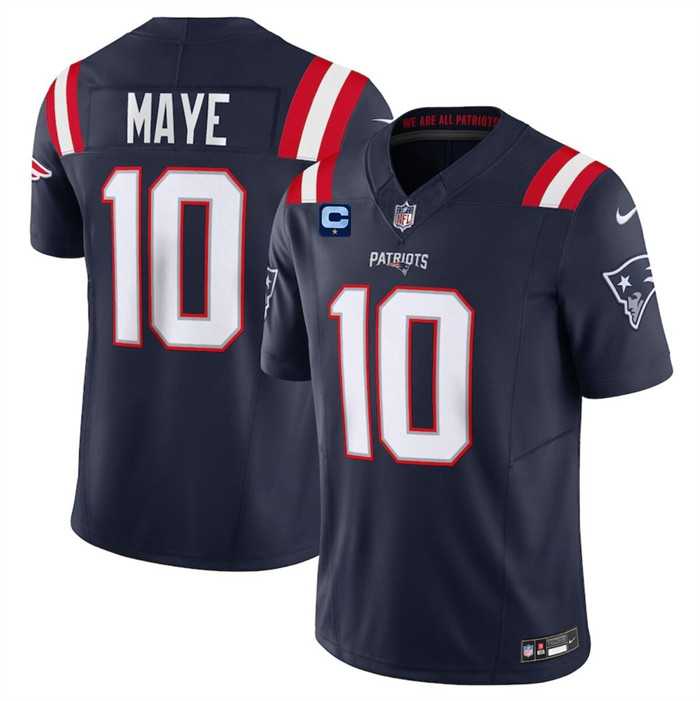 Mens New England Patriots #10 Drake Maye Navy 2025 F.U.S.E. With 1-Star C Patch Vapor Limited Stitched Jersey Dzhi->new england patriots->NFL Jersey