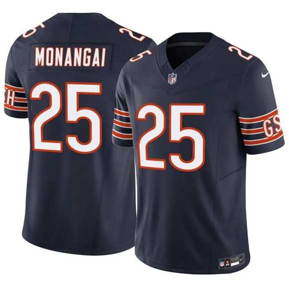 Mens Chicago Bears #25 Kyle Monangai Navy 2025 F.U.S.E. Vapor Untouchable Limited Stitched Jersey Dzhi->chicago bears->NFL Jersey
