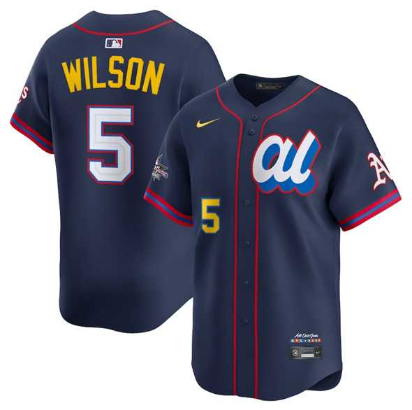 Men%27s American League #5 Jacob Wilson Navy 2025 All-Star Edition Limited Stitched Baseball Jersey->->Custom Jersey