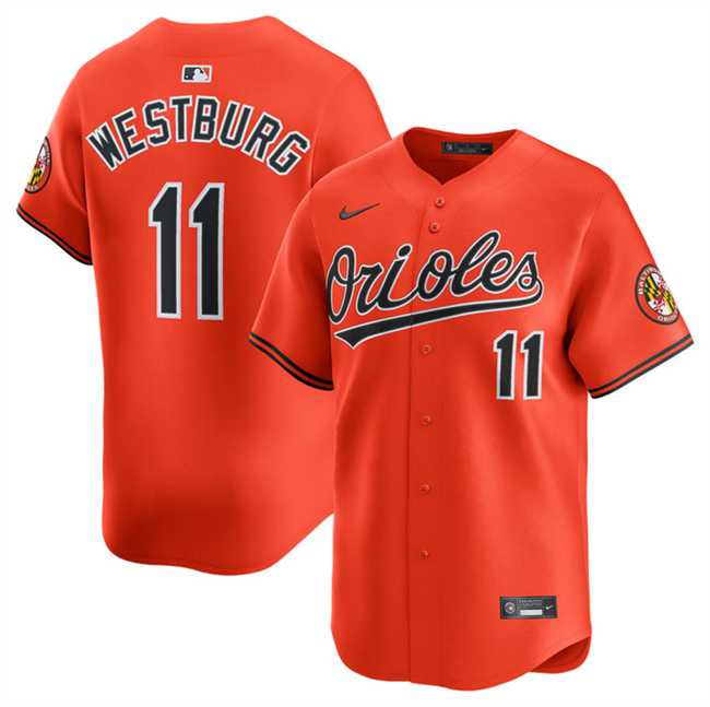 Mens Baltimore Orioles #11 Jordan Westburg Orange 2025 2nd Alternate Limited Cool Base Stitched Baseball Jersey Dzhi->baltimore orioles->MLB Jersey