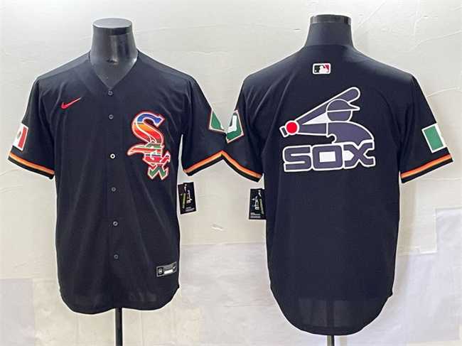 Men%27s Chicago White Sox Team Big Logo Black Mexico Limited Stitched Jersey->cincinnati reds->MLB Jersey
