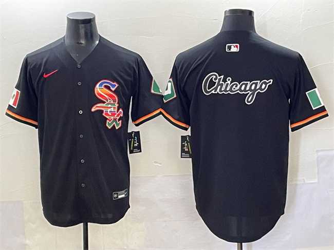 Mens Chicago White Sox Team Big Logo Black Mexico Limited Stitched Jersey->cincinnati reds->MLB Jersey