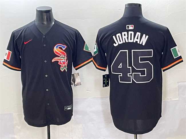 Men%27s Chicago White Sox #45 Michael Jordan Black Mexico Limited Stitched Baseball Jersey->chicago white sox->MLB Jersey