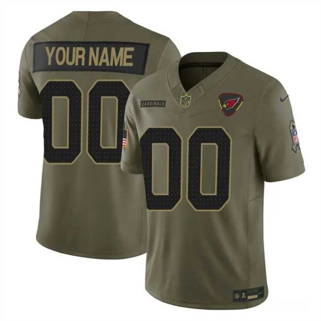 Mens Arizona Cardinals Active Player Custom Olive 2025 F.U.S.E. Salute to Service Limited Stitched Football Jersey->customized nfl jersey->Custom Jersey