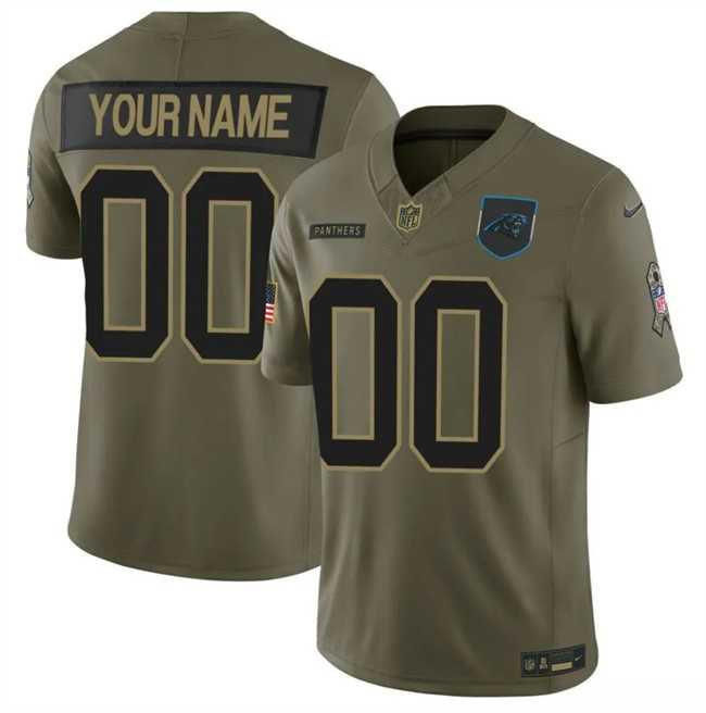 Mens Carolina Panthers Active Player Custom Olive 2025 F.U.S.E. Salute to Service Limited Stitched Football Jersey->customized nfl jersey->Custom Jersey