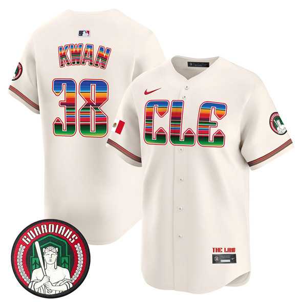 Men%27s Cleveland Guardians #38 Steven Kwan Cream Mexico Vapor Premier Limited Stitched Baseball Jersey Dzhi->cleveland guardians->MLB Jersey