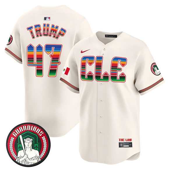 Men%27s Cleveland Guardians #47 Donald Trump Cream Mexico Vapor Premier Limited Stitched Baseball Jersey Dzhi->cleveland guardians->MLB Jersey