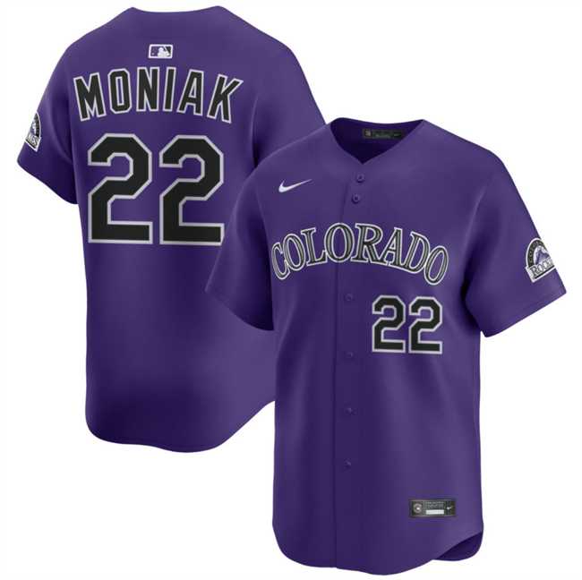 Mens Colorado Rockies #22 Mickey Moniak Purple Limited Stitched Baseball Jersey Dzhi->colorado rockies->MLB Jersey