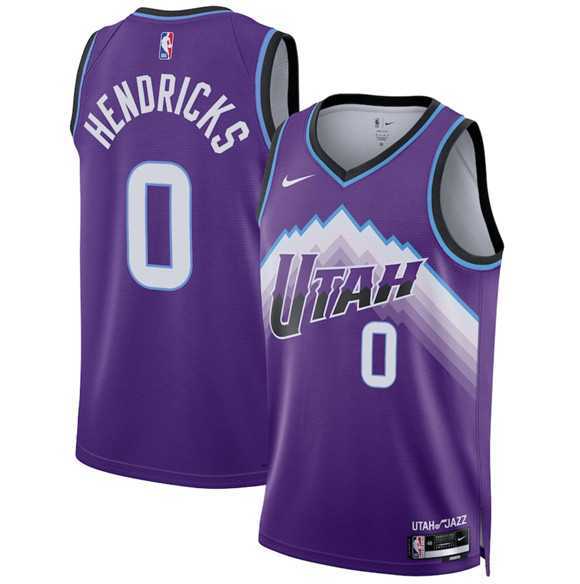 Mens Utah Jazz #0 Taylor Hendricks Purple 2025 Icon Edition Stitched Jersey Dzhi->utah jazz->NBA Jersey