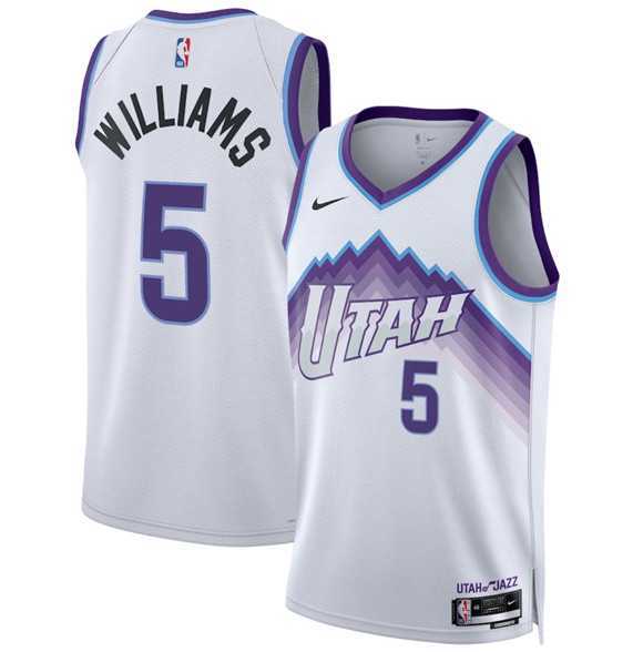 Mens Utah Jazz #5 Cody Williams White 2025 Association Edition Stitched Jersey Dzhi->utah jazz->NBA Jersey