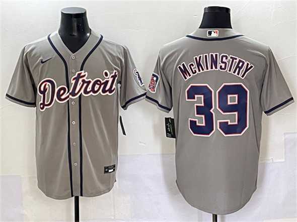 Men%27s Detroit Tigers #39 Zach McKinstry Gray Cool Base Stitched Baseball Jersey->detroit tigers->MLB Jersey