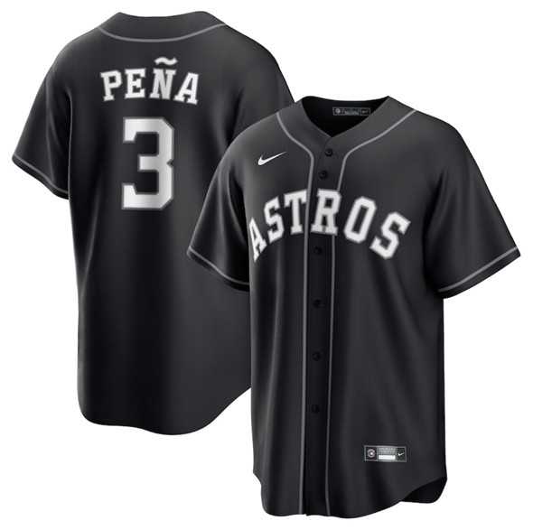 Men%27s Houston Astros #3 Jeremy Pena Black Lights Out Limited Stitched Baseball Jersey Dzhi->houston astros->MLB Jersey