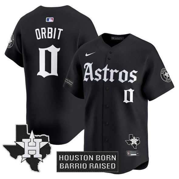 Men%27s Houston Astros #0 Orbit Black %27Gothic Edition%27 Vapor Limited Stitched Baseball Jersey Dzhi->houston astros->MLB Jersey