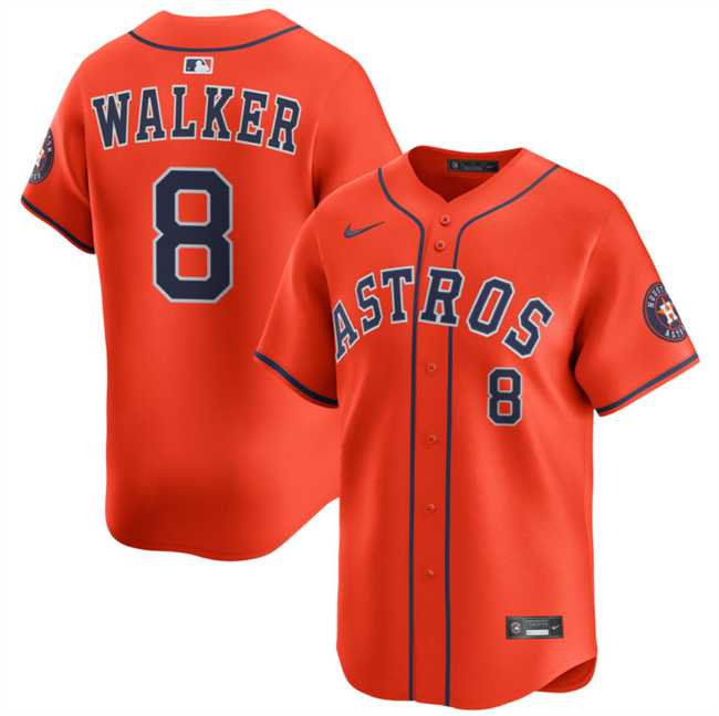 Men%27s Houston Astros #8 Christian Walker Orange 2025 Alternate Limited Stitched Baseball Jersey Dzhi->houston astros->MLB Jersey