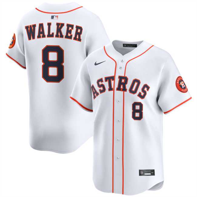 Men%27s Houston Astros #8 Christian Walker White 2025 Home Limited Stitched Baseball Jersey Dzhi->houston astros->MLB Jersey