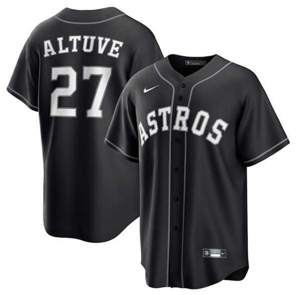 Men%27s Houston Astros #27 Jose Altuve Black Lights Out Limited Stitched Baseball Jersey Dzhi->houston astros->MLB Jersey