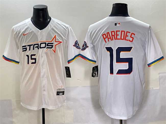 Men%27s Houston Astros #15 Isaac Paredes White 2025 City Connect Limited Stitched Baseball Jersey->houston astros->MLB Jersey
