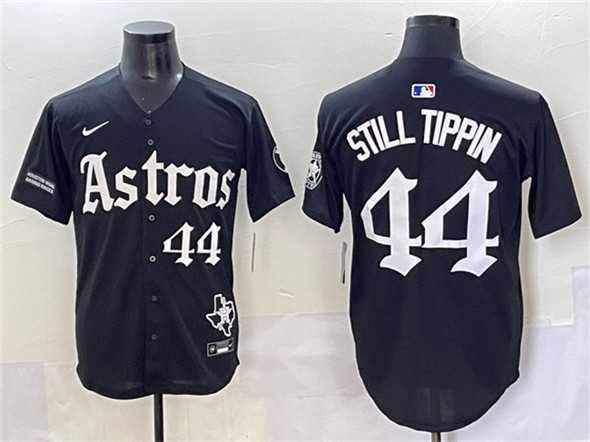 Men%27s Houston Astros #44 Still Tippin Black Gothic %27Houston Born Barrio Raised%27 Limited Stitched Baseball Jersey->houston astros->MLB Jersey