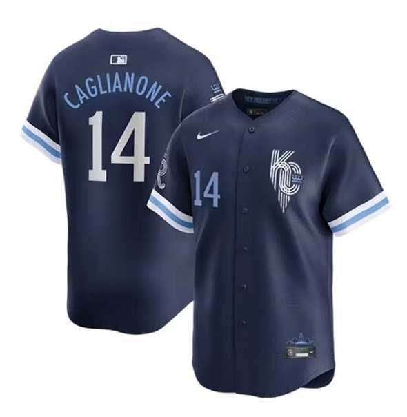 Mens Kansas City Royals #14 Jac Caglianone Navy City Connect Limited Stitched Baseball Jersey Dzhi->kansas city royals->MLB Jersey