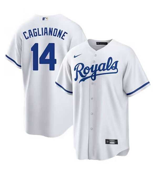 Mens Kansas City Royals #14 Jac Caglianone White Cool Base Stitched Baseball Jersey Dzhi->kansas city royals->MLB Jersey