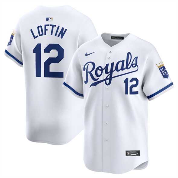 Mens Kansas City Royals #12 Nick Loftin White 2024 Home Limited Stitched Baseball Jersey Dzhi->kansas city royals->MLB Jersey