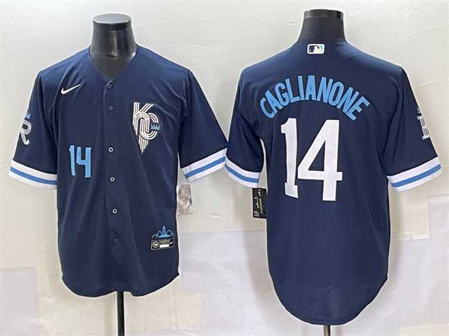 Mens Kansas City Royals #14 Jac Caglianone Navy City Connect Stitched Baseball Jersey->kansas city royals->MLB Jersey