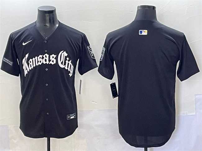 Mens Kansas City Royals Blank Black Gothic Crown Edition Vapor Premier Limited Stitched Baseball Jersey->kansas city royals->MLB Jersey