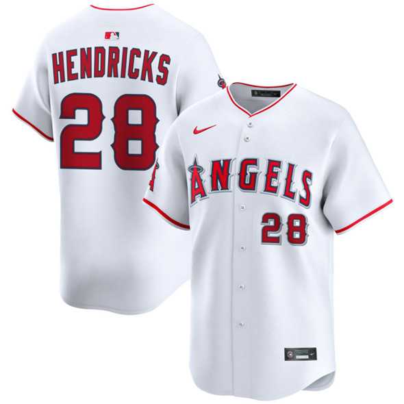 Mens Los Angeles Angels #28 Kyle Hendricks White 2024 Home Limited Stitched Baseball Jersey Dzhi->los angeles angels->MLB Jersey