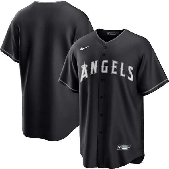 Mens Los Angeles Angels Blank Black Lights Out Limited Stitched Baseball Jersey Dzhi->los angeles angels->MLB Jersey