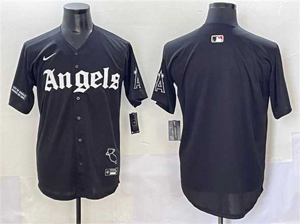 Mens Los Angeles Angels Blank Black Gothic Halo Edition Vapor Limited Stitched Baseball Jersey->los angeles angels->MLB Jersey