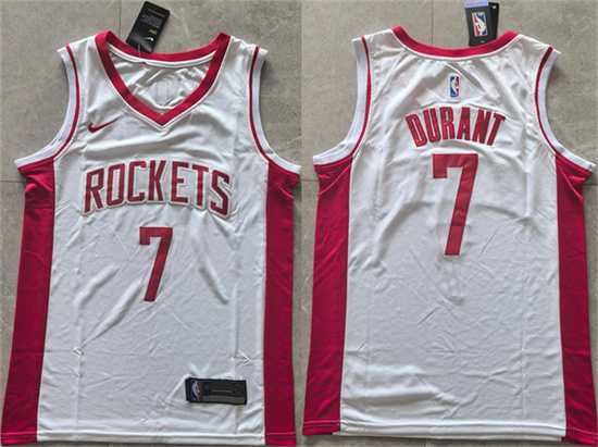 Mens Houston Rockets #7 Kevin Durant White 2025 Association Edition Stitched Jersey->houston rockets->NBA Jersey