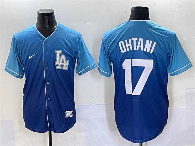 Men%27s Los Angeles Dodgers #17 Shohei Ohtani Blue Stitched Baseball Jersey->los angeles dodgers->MLB Jersey
