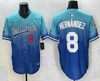 Men%27s Los Angeles Dodgers #8 Enrique Hernandez Blue 2025 City Connect Limited Stitched Jersey->los angeles dodgers->MLB Jersey