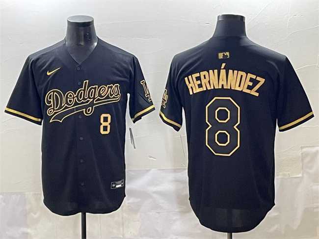 Men%27s Los Angeles Dodgers #8 Enrique Hernandez Black Gold Limited Stitched Jersey->los angeles dodgers->MLB Jersey