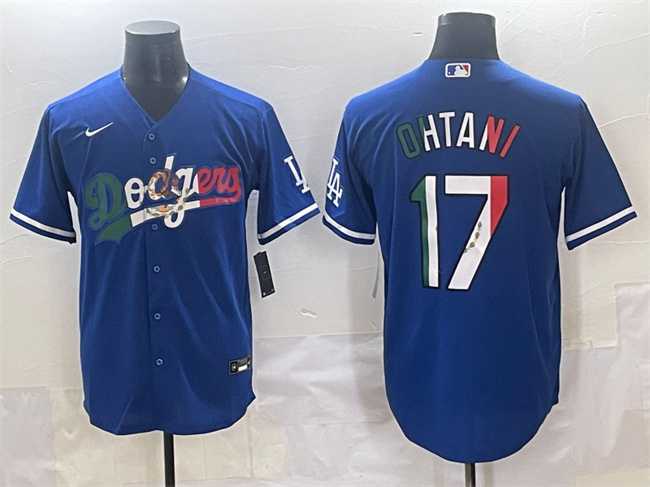 Men%27s Los Angeles Dodgers #17 Shohei Ohtani Blue Mexico Stitched Jersey->los angeles dodgers->MLB Jersey