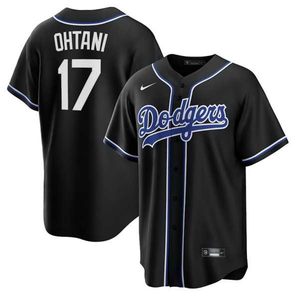 Men%27s Los Angeles Dodgers #17 Shohei Ohtani Black Lights Out Limited Stitched Baseball Jersey Dzhi->los angeles dodgers->MLB Jersey