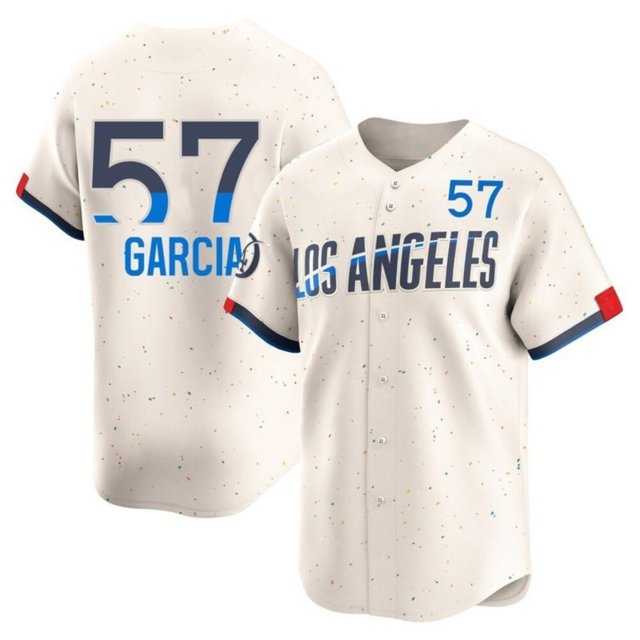Men%27s Los Angeles Dodgers #57 Luis Garcia Cream  City Connect Limited Stitched Baseball Jersey Dzhi->los angeles dodgers->MLB Jersey